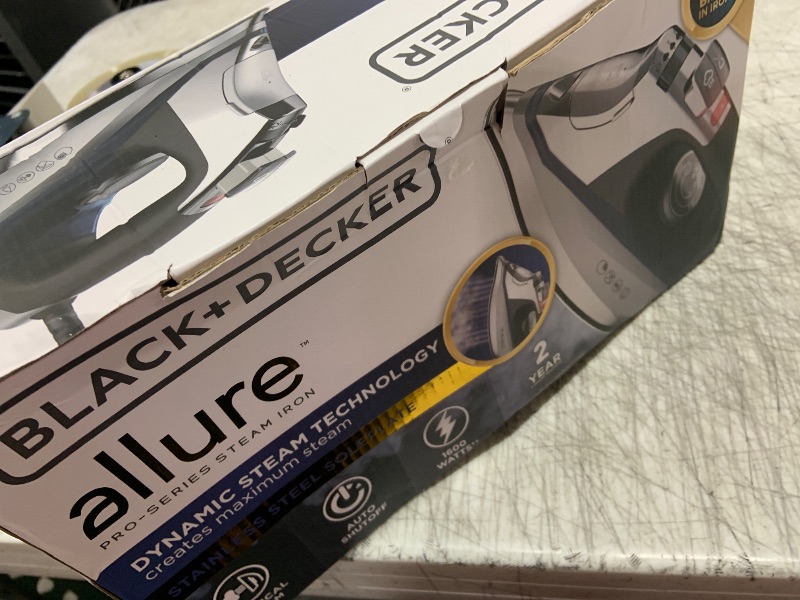 Photo 1 of BLACK+DECKER Allure Professional Steam Iron, 30% More Steam, Precision Tip, Stainless Steel Soleplate, Vertical Steam Function