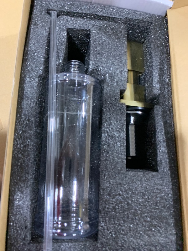 Photo 1 of Sink Soap Dispenser for Kitchen Sink (Brushed Gold), All Brass Built-in and Refill from Top Design,Metal Hand Soap & Dish Soap Copper Pump
