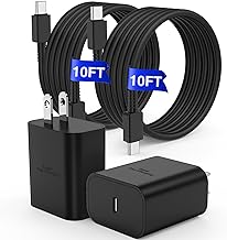 Photo 1 of ????? 45W Super Fast Charger Type C, for Samsung Galaxy S25 S24 Charger Block with 10FT Type C Charging Cord for Samsung Galaxy S25 S24+/Ultra/S22/S21/S20/Note10/20, iPhone 16/15 Pro,Pro