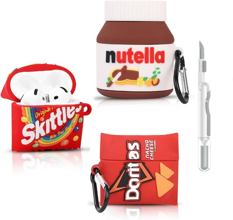 Photo 1 of (3Pack+Cleaner Pen) XMBYGY Case for AirPods 4 Wireless Earbuds with 3 in 1 Cleaning Pen kit, Silicone Cute Cartoon Charging Case Shockproof Protective Cover and Carabiner for AirPods 4th Generation
