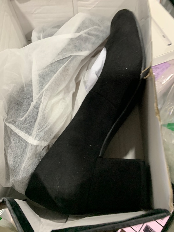 Photo 1 of mysoft Women's Pumps Low Chunky Block Heel Round Toe Comfortable Dress Shoes Black Suede 10