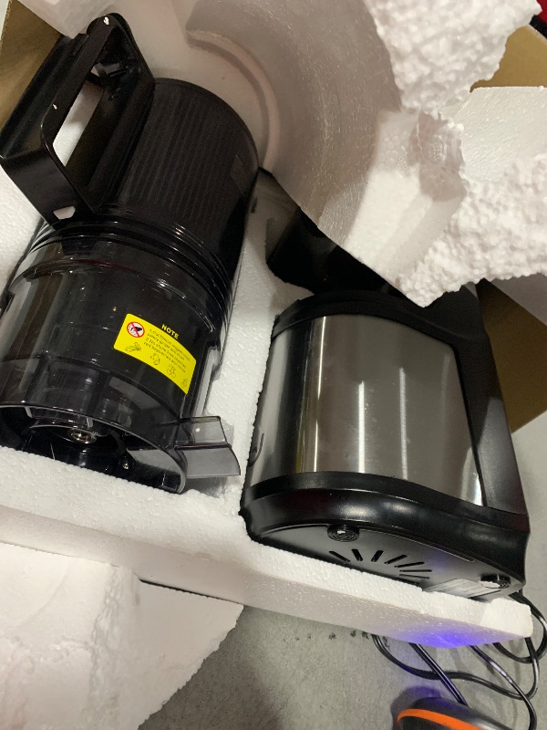 Photo 1 of Masticating Juicer Machines, 5.8" Inch Feeding Chute Supports Whole Fruits and Vegetables?350W Slow Cold Press Juicer?Easy to Clean,Gray-Stainless Steel