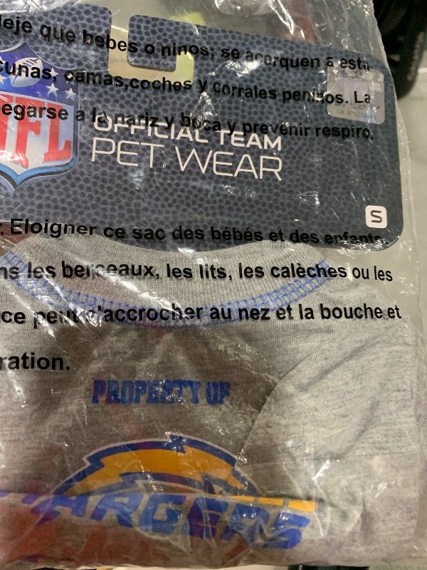 Photo 1 of PET SHIRT for Dogs & Cats - NFL LOS ANGELES CHARGERS Dog T-Shirt, Small. - Cutest Pet Tee Shirt for the real sporty pup