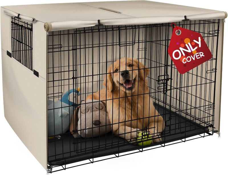 Photo 1 of Explore Land 30 inches Dog Crate Cover Heavy Duty Polyester Pet Kennel Sunshade Universal Fit for Wire Cage (LIGHT TAN )