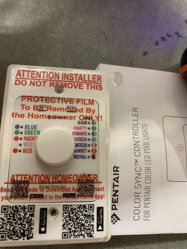 Photo 1 of Pentair 618031 IntelliBrite Waterproof Outdoor LED Color Pool and Spa Light Controller