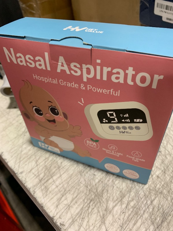 Photo 1 of HEYVALUE Nasal Aspirator for Baby, Hospital Grade Nose Sucker with 9 Levels Suction, Night Light and Nursery Rhyme Soothing Function, Electric Nose Suction for Baby with Food-Grade Silicone Tips