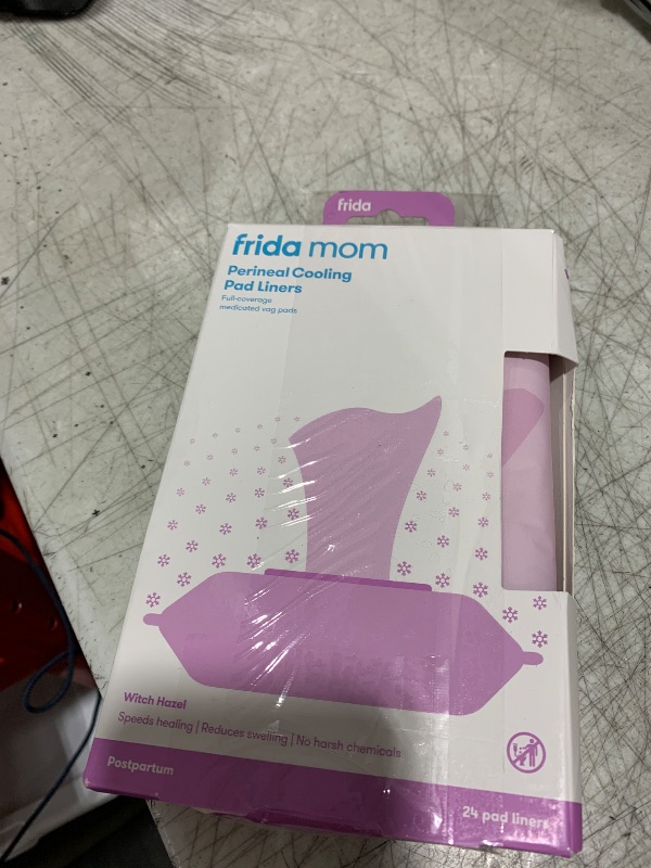 Photo 1 of Frida Mom Witch Hazel Perineal Cooling Pad Liners for Postpartum Care, Hospital Bag Essentials for Pain Relief After Birth, Full-Length Medicated Cooling Pad Liners (24ct)