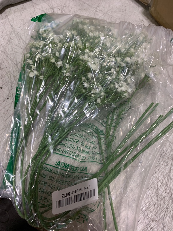 Photo 1 of Gumolutin 9 Pack Real Touch Artificial Baby's Breath Flowers - 21" Bendable Stems for Wedding Bouquets, Home Centerpieces & Outdoor Decor (Waterproof, Dustproof, White)