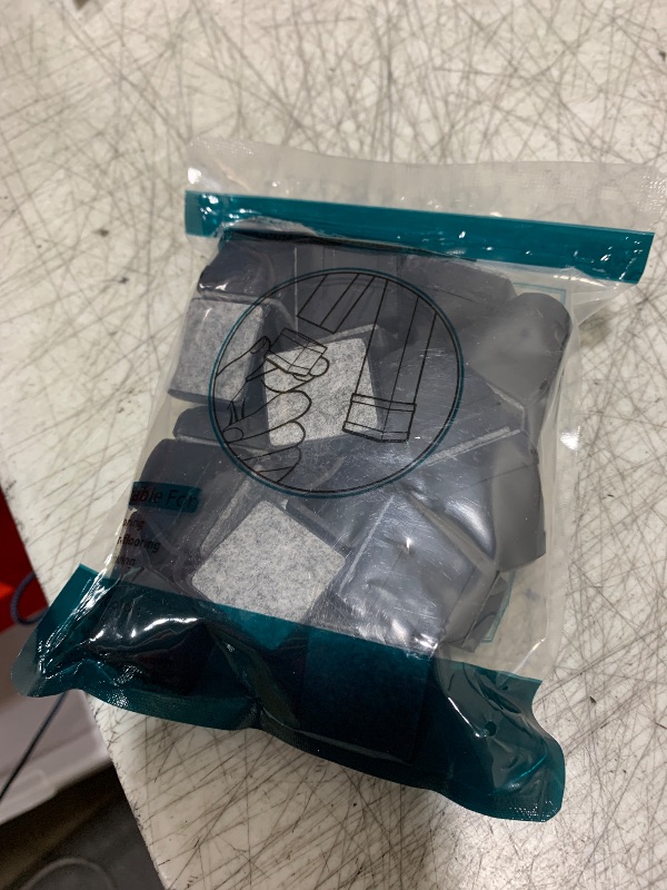 Photo 1 of 16 PCS Square Chair Leg Floor Protector, Silicone Chair Leg Cover, Furniture Leg Protectors with Felt, Mobile Table Leg pad, Protect The Floor from Scratches.1 in Black.