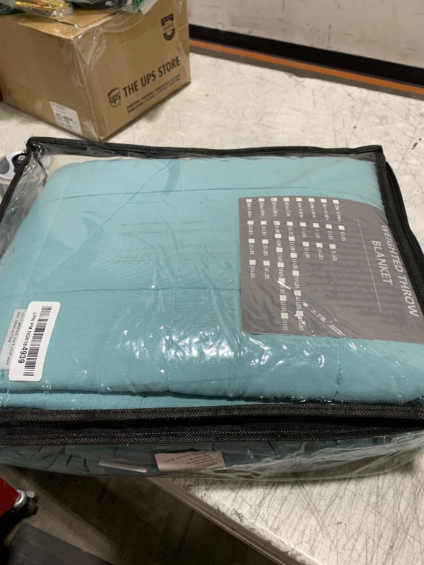 Photo 1 of yescool Weighted Blanket for Adults (12 lbs, 60" x 80", Teal) Cooling Heavy Blanket for Sleeping Perfect for 110-130 lbs, Queen Size Breathable Blanket with Premium Glass Bead, Machine Washable