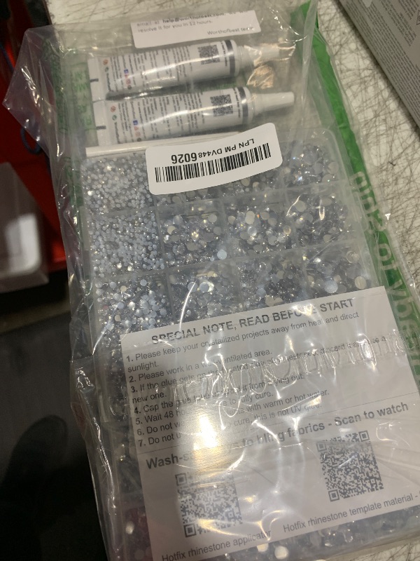 Photo 1 of b7000 Clear Glue with 20100Pcs Silver Clear Flatback Rhinestones for Crafts Clothing Clothes Decor Fabric Shoes, Flat Back Gems Diamonds Bedazzler Kit with Rhinestones Bulk Jewels Crystals 2-6mm Mixed