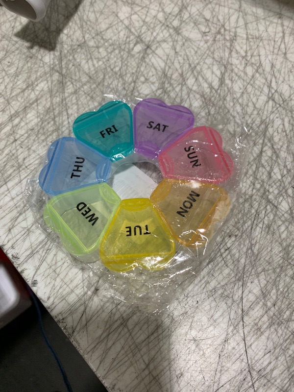 Photo 1 of MOLN HYMY Large Weekly Pill Box 7 Day, Cute Pill Case Organizer 1 time a Day, Floral Pill Container Once Daily, Pretty Medicine Dispenser for Vitamin/Fish Oil/Medication/Supplements