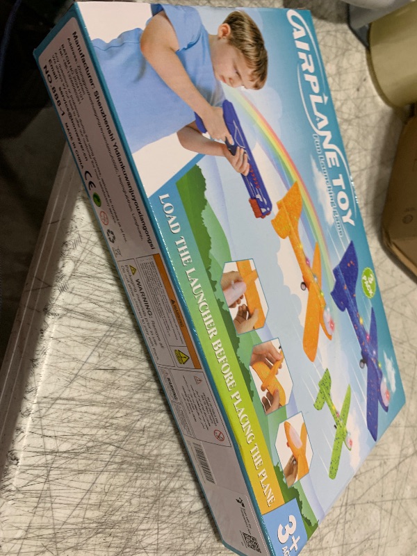 Photo 1 of 3 Pack Airplane Launcher Toy, 12.6" Foam Glider Led Plane, 2 Flight Mode Catapult Plane for Kids Outdoor Sport Flying Toys Gifts for 3 4 5 6 7 8 9 10 12 Year Old Boys Girls