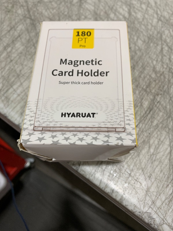 Photo 1 of HYARUAT 180pt One Touch Card Holder - 5 Pack Super Thick Magnetic Card Holders for Patch Cards, Clear