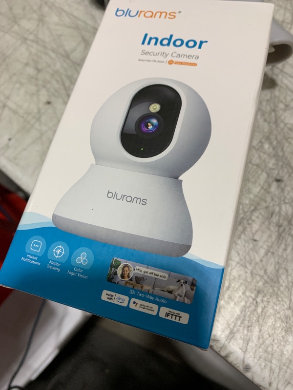 Photo 1 of blurams Indoor Camera 2K, Cameras for Home Security 5GHz, 360° Pet Camera w/Motion Tracking, Phone App, 2-Way Audio, IR Night Vision, Siren, Works with Alexa & Google Assistant