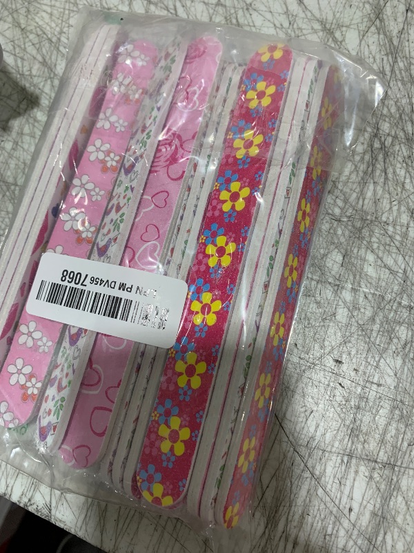 Photo 1 of Nail Files (24 Pack), Colorful Emery Board Nail File for Natural Nails Double Sided 180 Grit Professional Fingernails Flowery Emory Boards Buffer Manicure Tool Nail Shaping Buffing Smoothing Filer