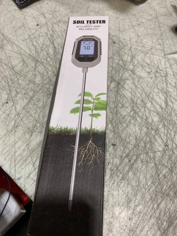 Photo 1 of 4-in-1 Soil Moisture Meter Digital Plant Temperature/Soil Moisture/PH Meter/Sunlight Intensity Backlight LCD Display Soil Test Meter for Gardening, Farming and Outdoor Plants