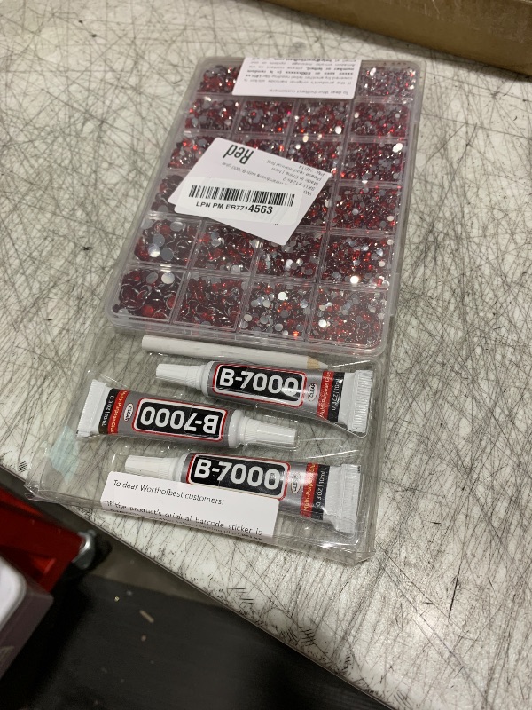 Photo 1 of 30000Pcs Resin Rhinestones for Crafting Bedazzling, Red Flatback Gems Jewels Rinestones for Crafts Clothing Clothes Shoes Fabric Tumblers Cups, Sparkly Red Flat Back Bedazzled Diamond with b 7000 Glue