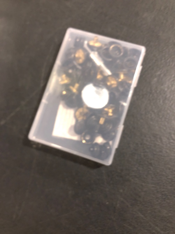 Photo 1 of 72 Pieces (18Sets) Snap Fastener Kit Tool 15MM Snap Button kit Snaps for Leather Leather Snaps and Fasteners Kit for High-Grade Metal Material Snaps for Bag, Jeans, Clothes, Fabric (Black)