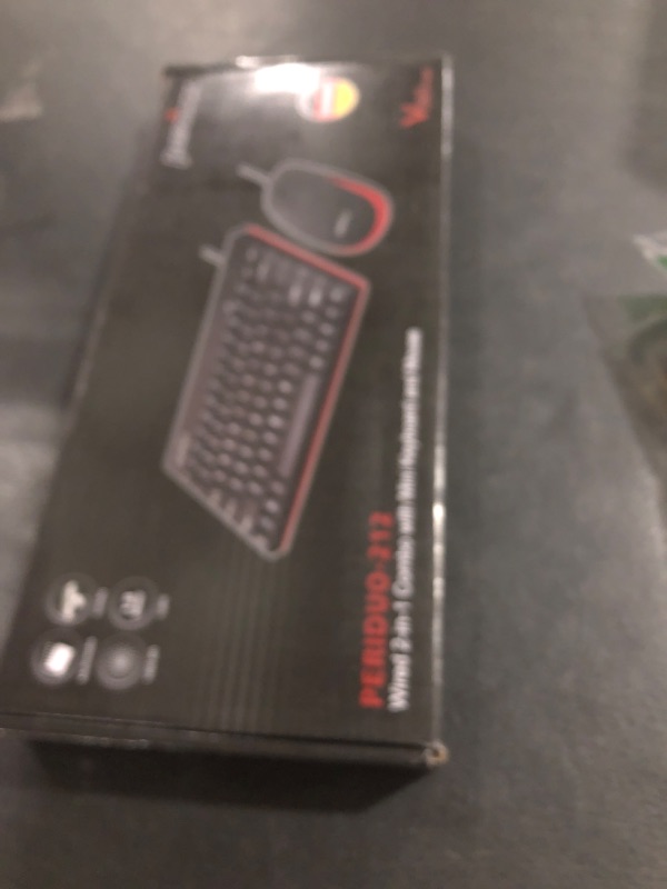Photo 1 of Perixx PERIDUO-212 Wired Mini Keyboard and Mouse Set, USB Connection, Black, US English Layout