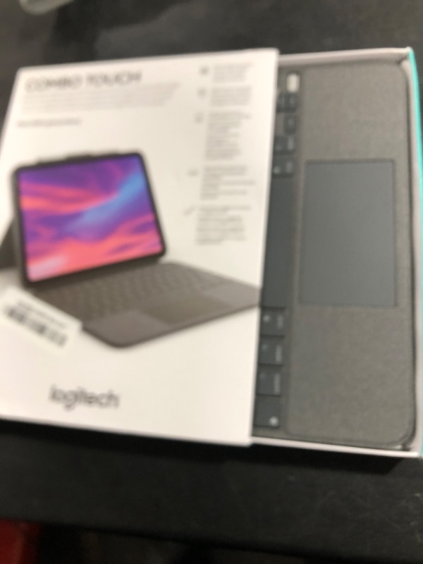 Photo 1 of Logitech Combo Touch iPad 10th Gen Case, Detachable Keyboard, Large Precision Trackpad, Backlit Keyboard, Smart Connector - Oxford Gray