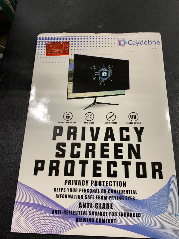 Photo 1 of Ceydebne 20 Inch Privacy Screen for Monitor with 16:9 Widescreen Monitor Blue Light Screen Protector - Anti-Glare - Anti-Scratch Protector Film for Data Confidentiality Privacy Shield [2 Pack]