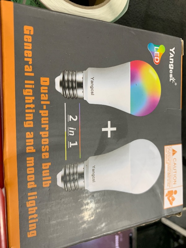 Photo 1 of LED Light Bulbs 85W Equivalent 1200lm, RGB Color Changing Light Bulb, 6 Moods - Memory - Sync - Dimmable, A19 E26 Screw Base, Timing Remote Control Included (Pack of 4)