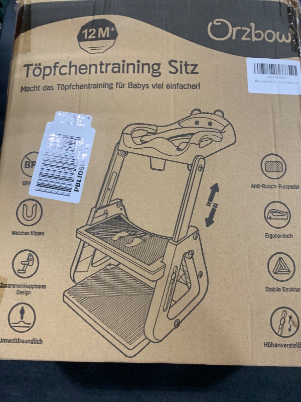 Photo 1 of Orzbow 2-IN-1 Potty Training Toilet Seat with Step Stool for Toddler, Stability Training Potty Seat for Kids Boys Girls with Splash Guard and Anti-Slip Pad, Adjustable Ladder & Potty Seat Height, Pink