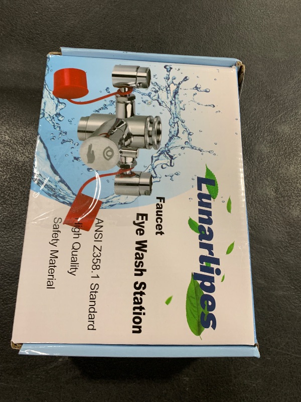 Photo 1 of Lunarlipes Faucet Mounted Eyewash Station with Cover, Reliable First AID Emergency Eye Wash Unit for Sink Attachment, for Lab, Factory, Industry Site, Office and Home, Equipped with 4 Adapters