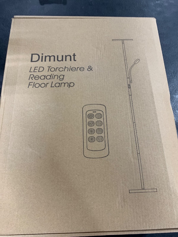 Photo 1 of Dimunt Floor Lamp LED Floor Lamps for Living Room Bright Lighting, 27W/2000LM Main Light and 7W/350LM Side Reading Lamp, Adjustable 3 Colors Tall Lamp with Remote & Touch Control
