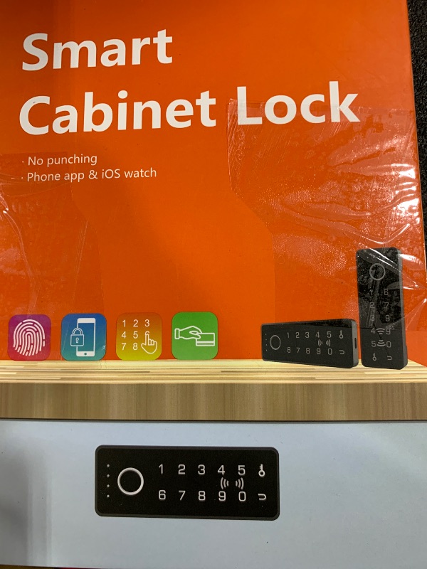 Photo 1 of Smart Drawer Lock with Fingerprint and Password eLinkSmart RFID NFC Child Safety Lock with APP Perfect for Liquor File Cabinet Locker Cupboard Closets No Drilling Fix All Thickness Horizontal