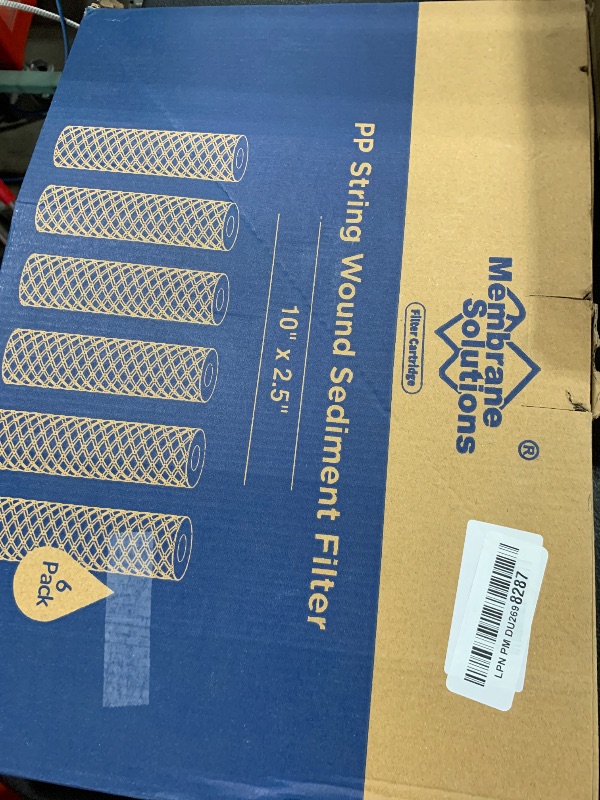 Photo 1 of Membrane Solutions 10 Micron 10"x2.5" String Wound Whole House Water Filter Replacement Cartridge Universal Sediment Filters for Well Water - 6 Pack