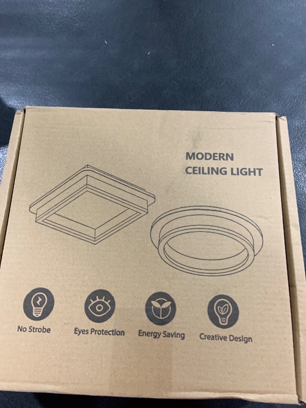 Photo 1 of CANEOE Black Led Hallway Light Fixtures 6000K Cold White LED Modern Ceiling Light Fixtures Acrylic Square Flush Mount Ceiling Lamp for Bedroom Kitchen Bathroom Hallway Ceilings Lighting