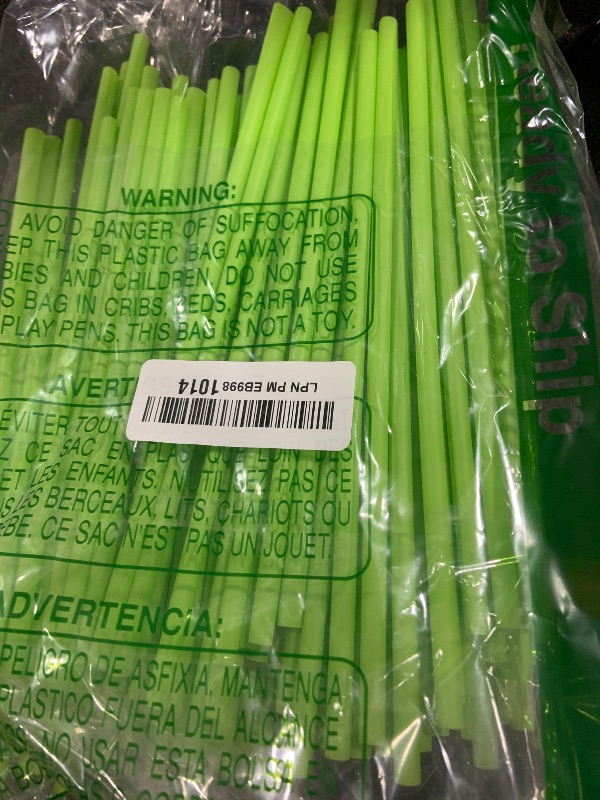 Photo 1 of Restaurantware Basic Nature 8.3 Inch Disposable Straws, 100 Sustainable Straws - Sturdy, Won't Alter Flavors, Green PLA/PBAT Straws, For Hot And Cold Drinks