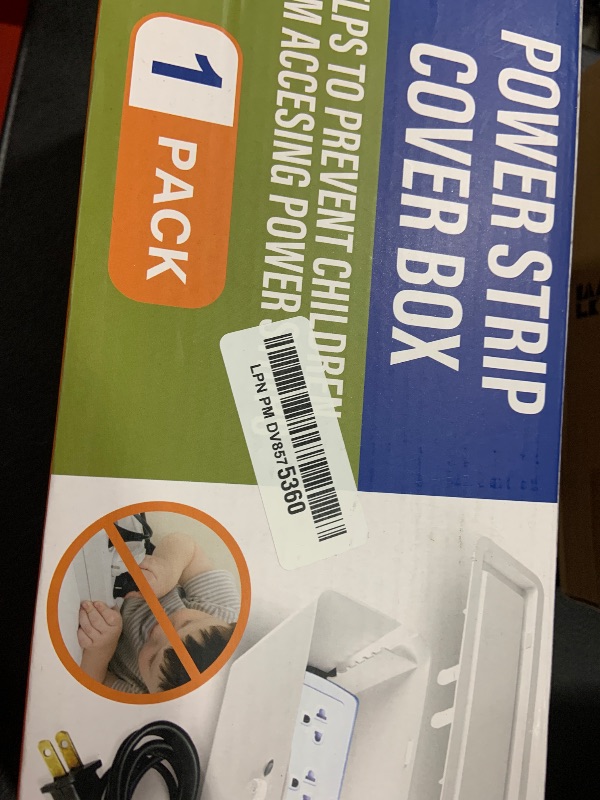 Photo 1 of Power Strip Cover Box - Effectively Baby Proofs Power Strip with Patented Dual Lock. Convenient Side Openings for Cords & Cables. Protects Small Hands & Fingers