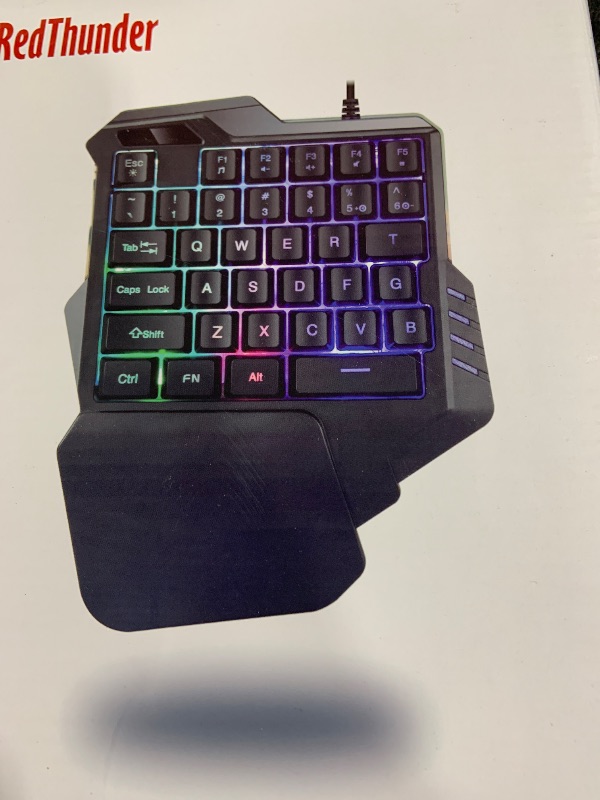 Photo 1 of RedThunder One Handed Gaming Keyboard RGB Backlit 35 Keys Portable Mini Gaming Keypad Ergonomic Game Controller for PC Gamer