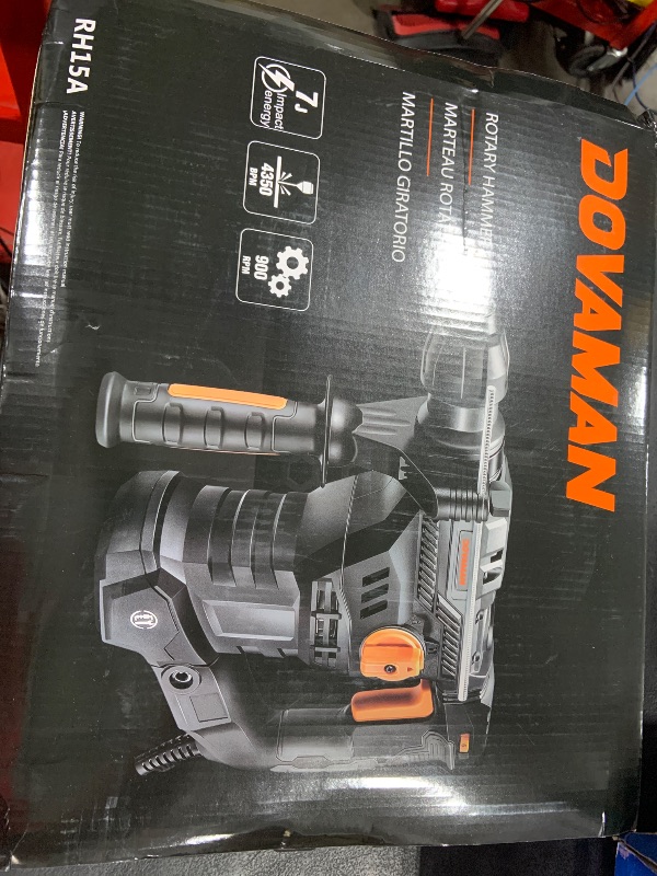 Photo 1 of RH15A 1-1/4'' SDS-Plus Rotary Hammer Drill, 12.5Amp Heavy Duty Rotary Hammer with 4 Functions, Safety Clutch, Vibration Control, Corded Demolition Hammer for Concrete, Drill Bits and Chisels Included