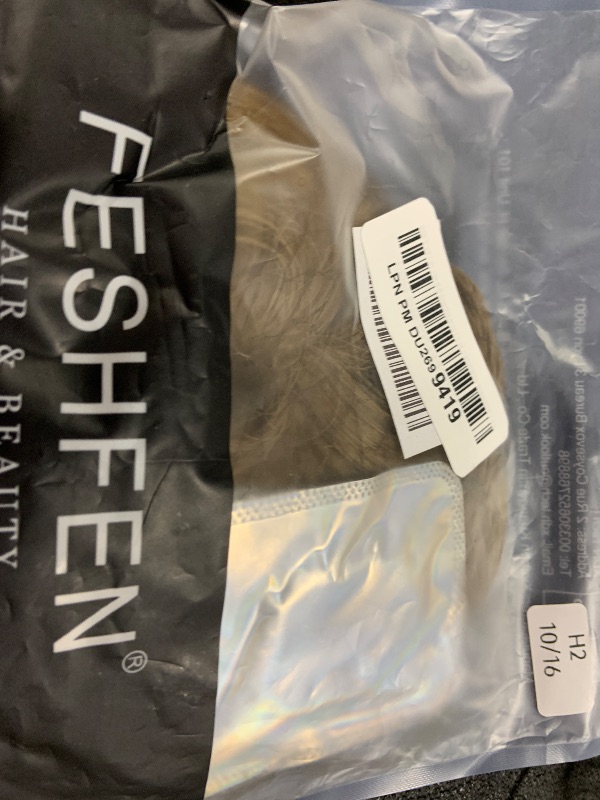Photo 1 of FESHFEN Messy Bun Hair Piece - Elastic Wavy Curly Hair Bun Scrunchies Extensions Synthetic Chignon Hairpieces for Women Girls, Dirty Brown 1 PCS