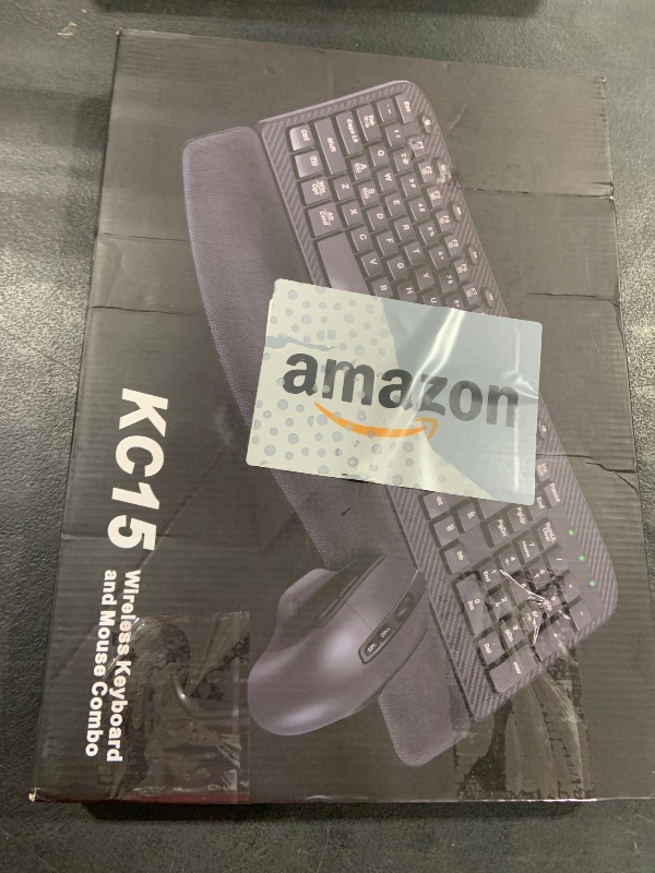 Photo 1 of Wireless Keyboard and Mouse Combo, Ergonomic Wave Keys, Cushioned Plam Rest, Comfortable Silent Natural Typing, 2.4G Lag-Free, Full Size Keyboards Cordless Set for Multi-OS, Windows/Mac -SABLUTE