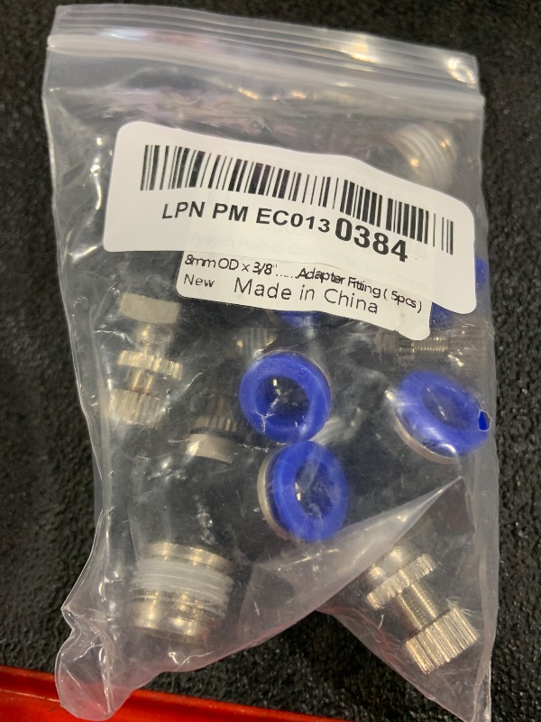 Photo 1 of Pysrych Pneumatic Push to Connect Air Flow Control Valve, 8mm Tube OD x 3/8" Male BSP Thread, Elbow 90 Degree Switch Valve Adapter Fitting (Pack of 5)