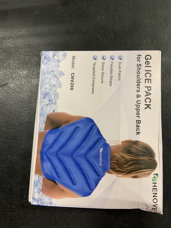 Photo 1 of Chenove Ice Pack for Shoulders Upper Back with Strap, Neck and Shoulder Ice Pack Wrap Rotator Cuff Gel Reusable with Cold Compression Therapy, Soreness (Blue)