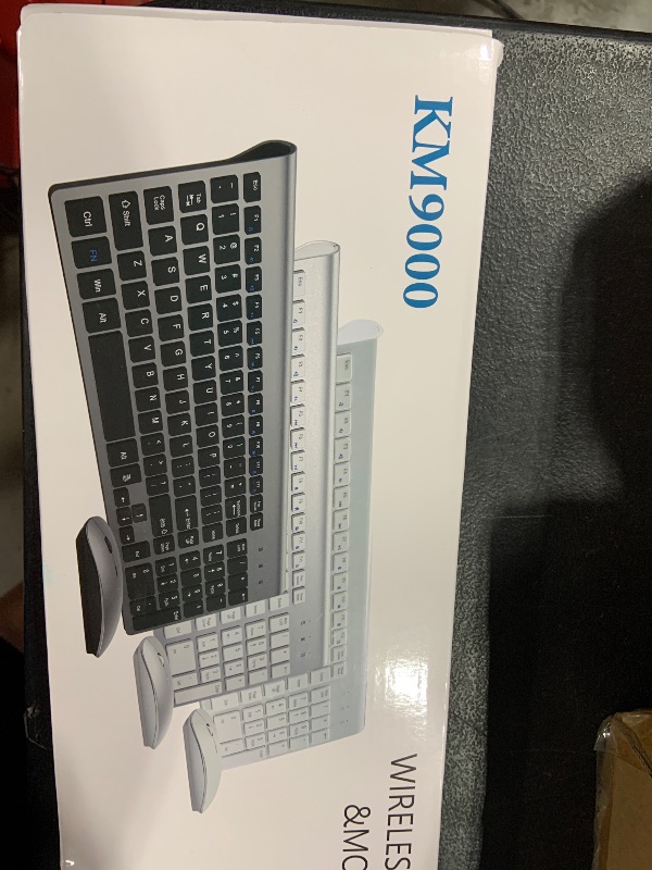 Photo 1 of Wireless Keyboard and Mouse Ultra Slim Combo, TopMate 2.4G Silent Compact USB 2400DPI Mouse and Scissor Switch Keyboard Set with Cover, 2 AA and 2 AAA Batteries, for PC/Laptop/Windows/Mac - White