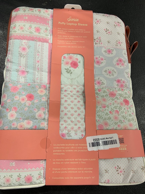 Photo 1 of Sonix | Puffy Laptop Sleeve | 15-16 Inch, Quilted Pillow Puffer Laptop Carrying Case, Computer Sleeve | Patchwork Cottage