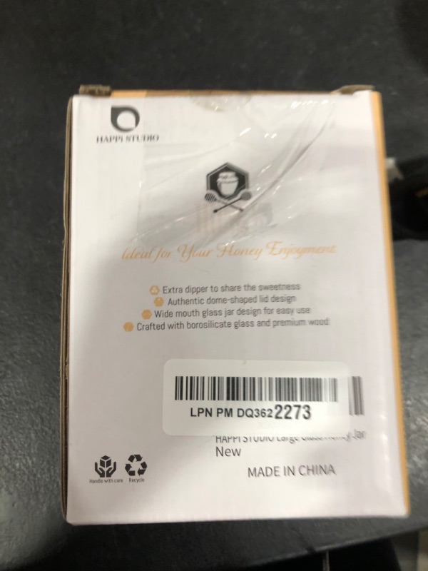 Photo 1 of 13.5 Oz Honey Pot with Dipper - Glass Honey Jar and Dipper Set