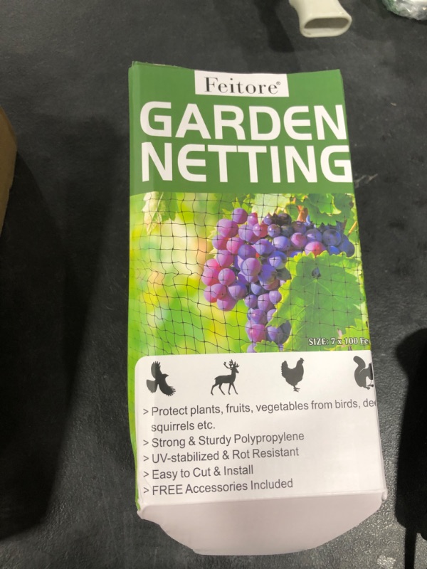 Photo 1 of Feitore Deer Fence Netting, 7 x 100 Feet Anti Bird Deer Protection Net Reusable Protective Garden Netting for Plants Fruit Trees Vegetables Against Birds and Other Animals