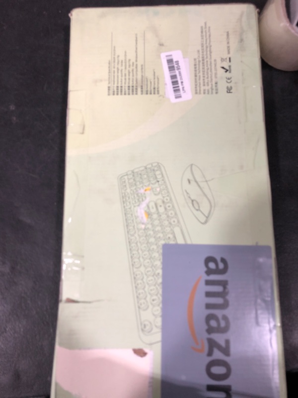 Photo 1 of FD Wireless Keyboard and Mouse Combo - 2.4G Full-Sized Cute Colorful Mouse and Keyboard with 104 Round Keys Retro Typewriter Keyboard for Laptop/Windows/PC - Black Gradient