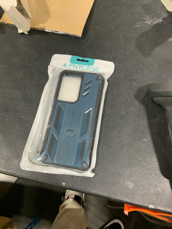 Photo 1 of FNTCASE for Samsung Galaxy S21-Ultra Case: Military Grade Rugged Cell Phone Cover with Kickstand | Shockproof TPU Protection Bumper Matte Textured Design for Samsung S21 Ultra Cases 6.8 inches(Blue)