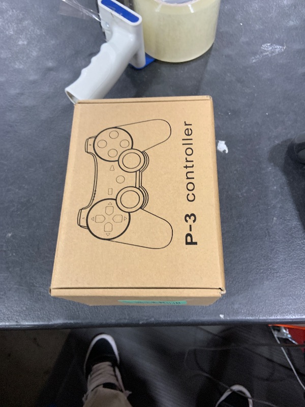 Photo 1 of Kujian Controller for PS3, Wireless Controller for Playstation 3 6-axis Dual Vibration Gaming Controller with Charging Cord(Blaze Skull+Blue punk)