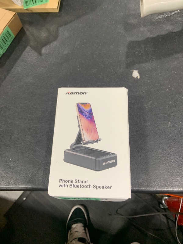 Photo 1 of Cell Phone Stand with Wireless Bluetooth Speaker and Anti-Slip Base HD Surround Sound Perfect for Home and Outdoors with Bluetooth Speaker for Desk Compatible with iPhone/ipad/Samsung Galaxy