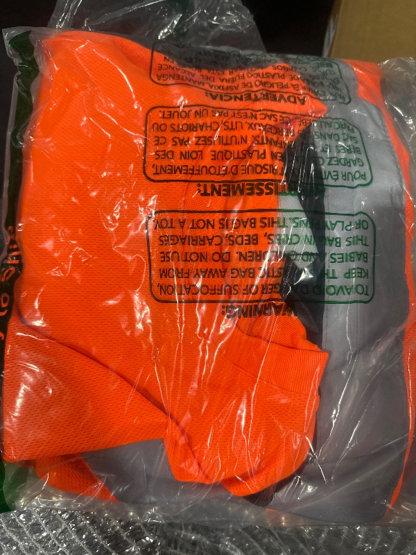 Photo 1 of L&M Hi Vis Class 3 T Shirt Reflective Safety Lime Orange Short Long Sleeve HIGH Visibility, Black Bottom (Orange_L, X-Large)